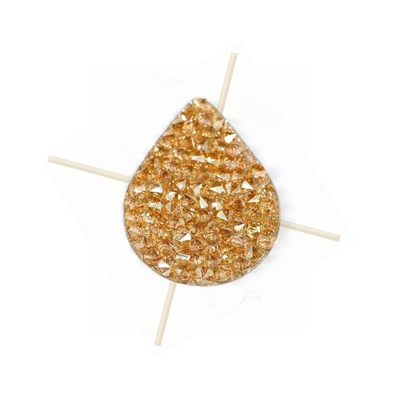 Swarovski Fine Rocks Drop 16*21mm Golden Shadow - Gold paillette