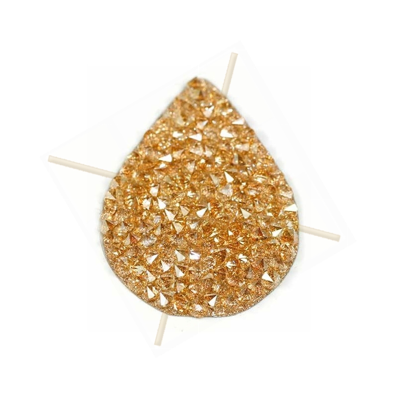 Swarovski Fine Rocks druppel 21*28mm Golden Shadow - gold paillete