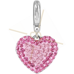 Becharmed Pave Heart 14mm Light Rose