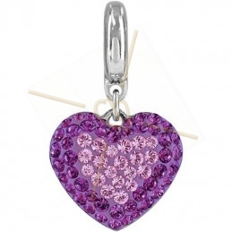 Becharmed Pave Heart 14mm Mauve