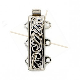 Clasp slider Neumann Claspgarten 3-row rhodium