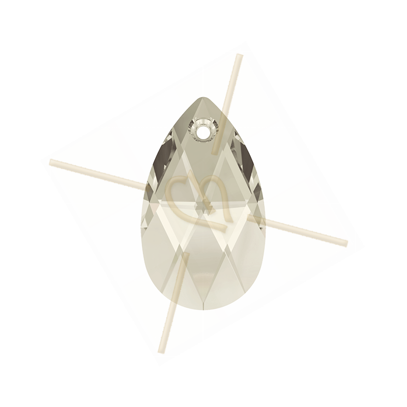 pendentif goutte 22mm Swarovski Silver Shade SSH