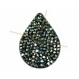Swarovski Fine Rocks Drop 21*28mm Metallic Silver