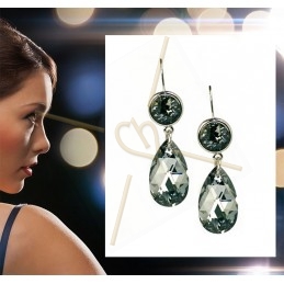 earrings with ring for ss39 8mm rhodium