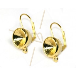 earrings with ring for ss39 8mm Gold