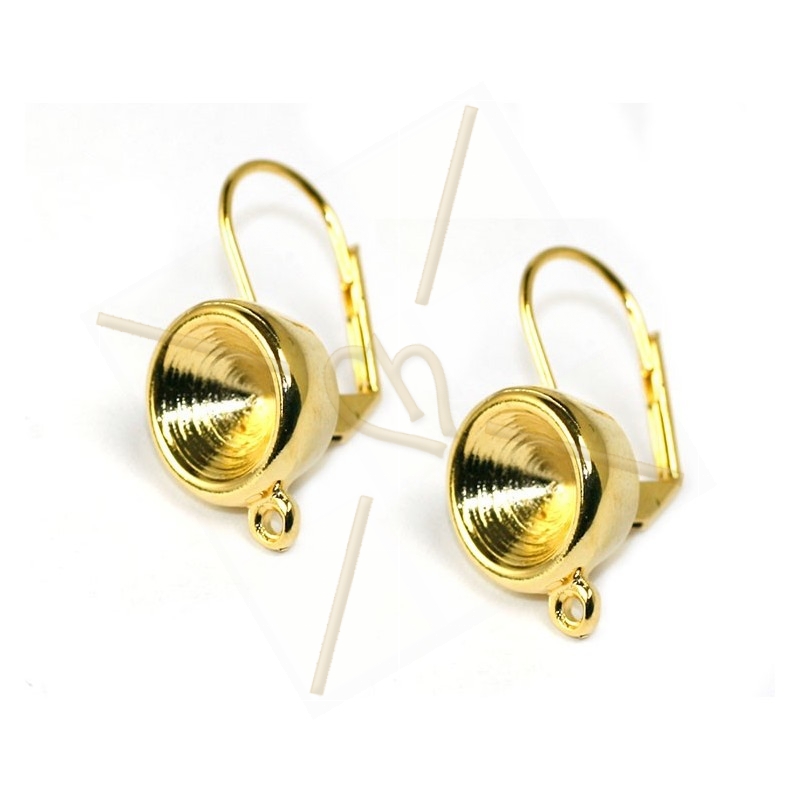 earrings with ring for ss39 8mm Gold
