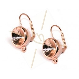 earrings with ring for ss39 8mm Rose Gold