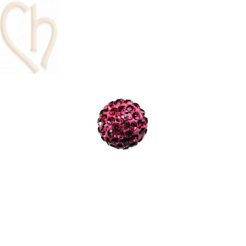 boule de strass 8mm fuchsia