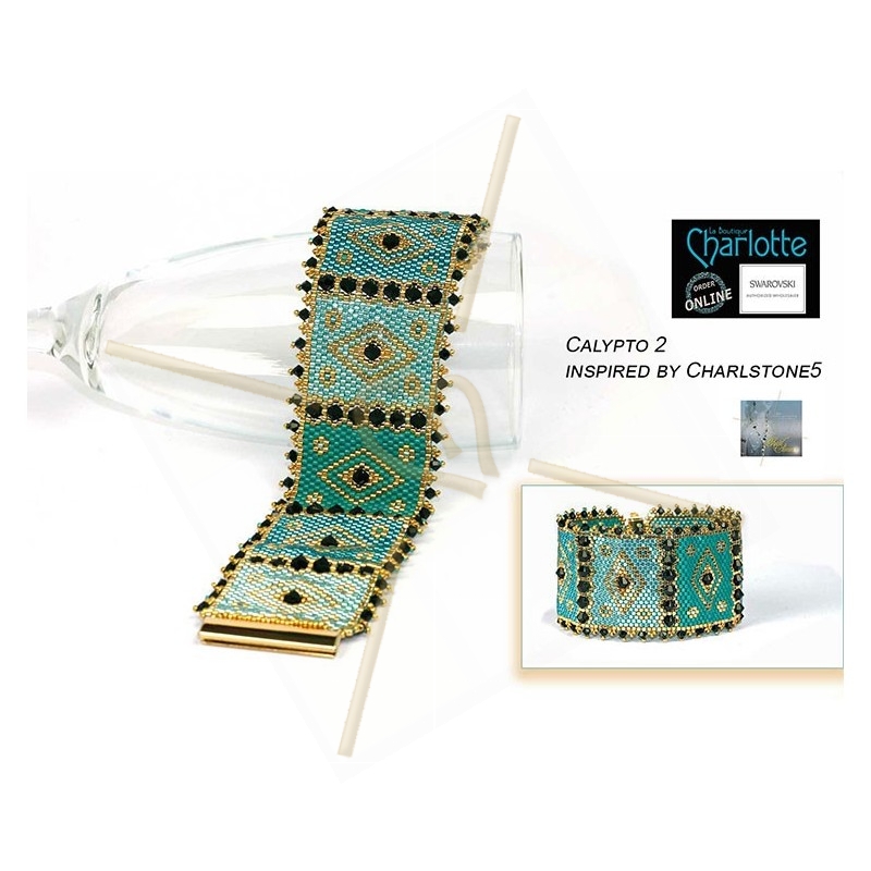 kit bracelet Peyote Calypto 2 Turquoise Gold