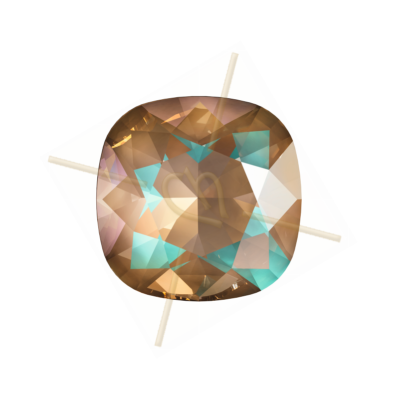 Swarovski cabochon 4470 12mm Cushion Square Cappuchinno DeLite L133D