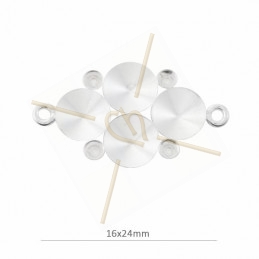 pendant connector for Swarovski 1122 8mm and 3mm in Silver .925