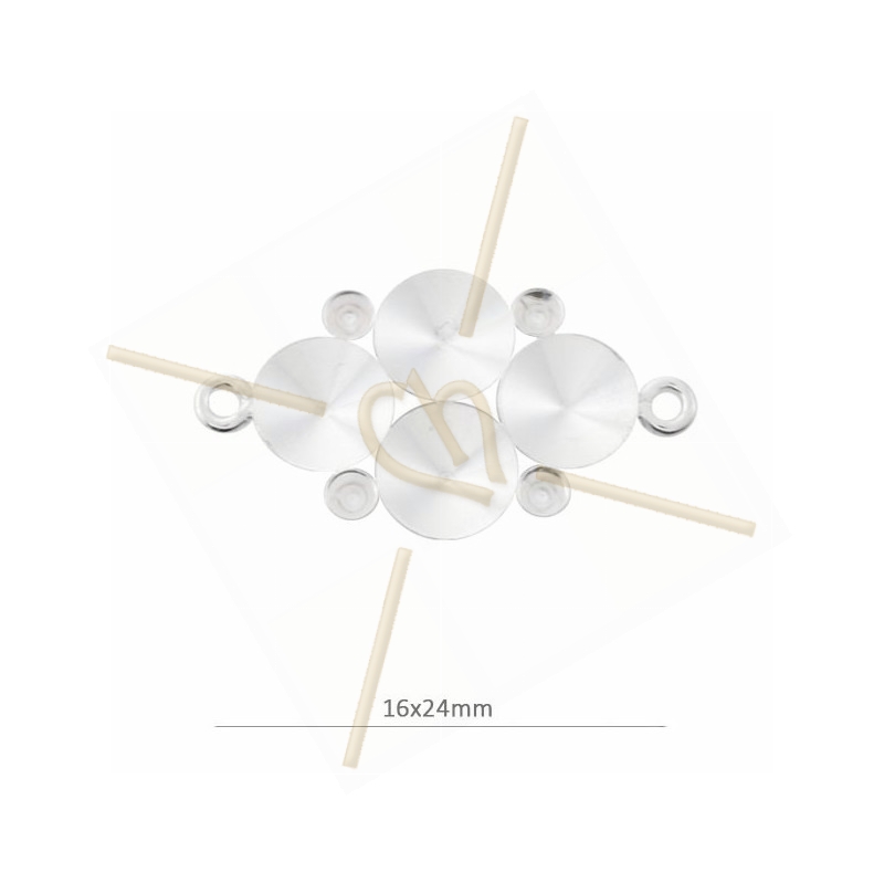 houder connector voor Swarovski 1122 8mm  en 3mm in zilver .925