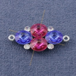 pendant connector for Swarovski 1122 8mm and 3mm in Silver .925