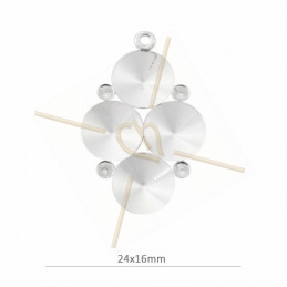 hanger voor Swarovski 1122 8mm  en 3mm in zilver .925