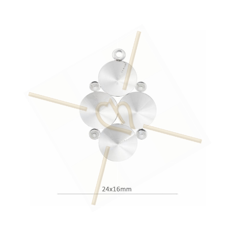 pendentif pour Swarovski 1122 8mm et 3mm in Silver .925