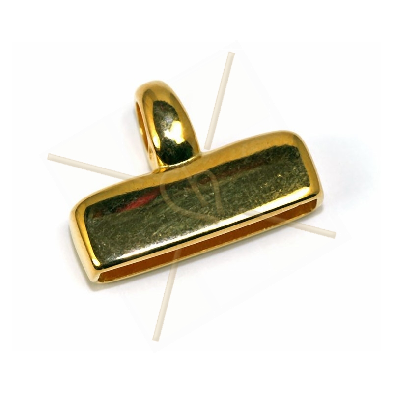 eindstukje metaal 20*4mm Gold plated