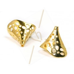 sierkapje 28*25mm met gaatjes Gold