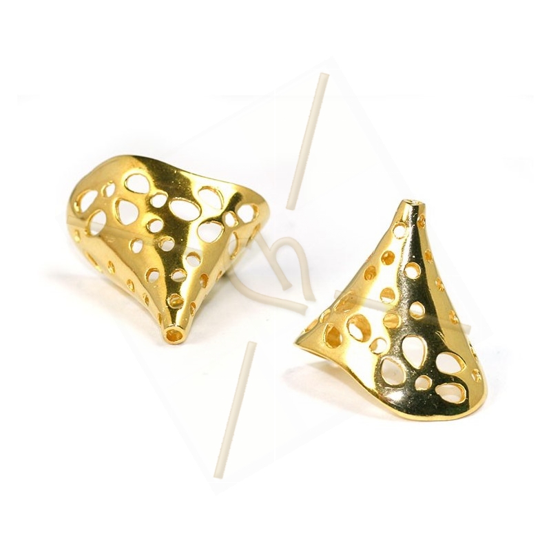 sierkapje 28*25mm met gaatjes Gold