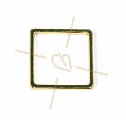 element metal carré, 15mm rectangle Gold plated