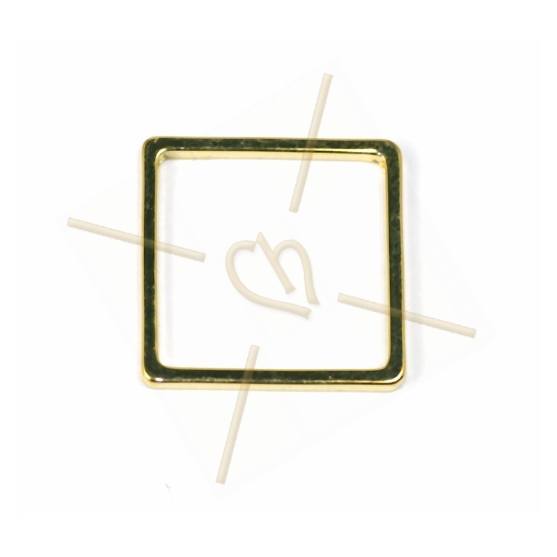 metalen vierkant element 15mm Gold plated