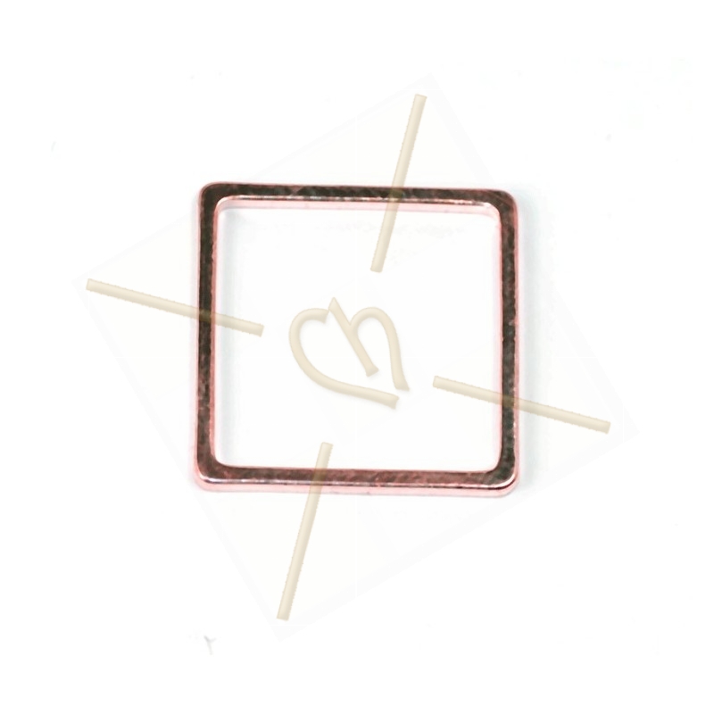 metalen vierkant element 15mm Rose Gold plated