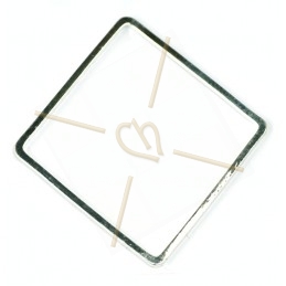 metalen vierkant element 20mm Rhodium Plated