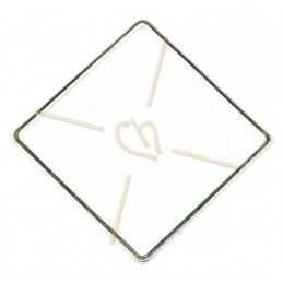 metalen vierkant element 25mm Rhodium Plated