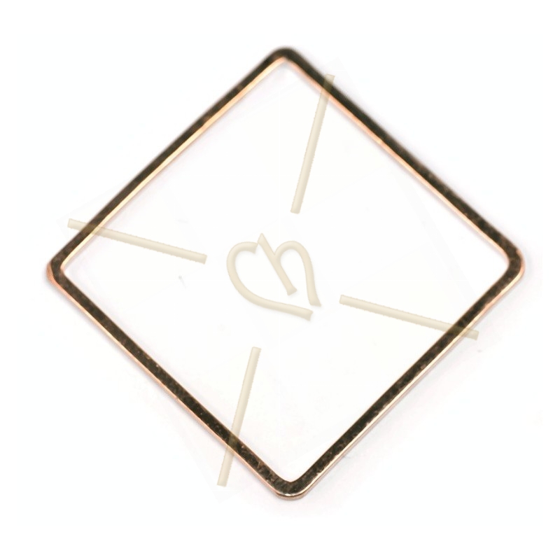 square metal element 30mm Rose Gold plated