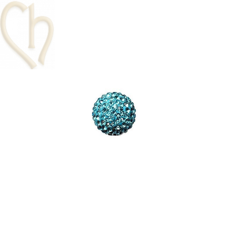 boule de strass 14mm aquamarine