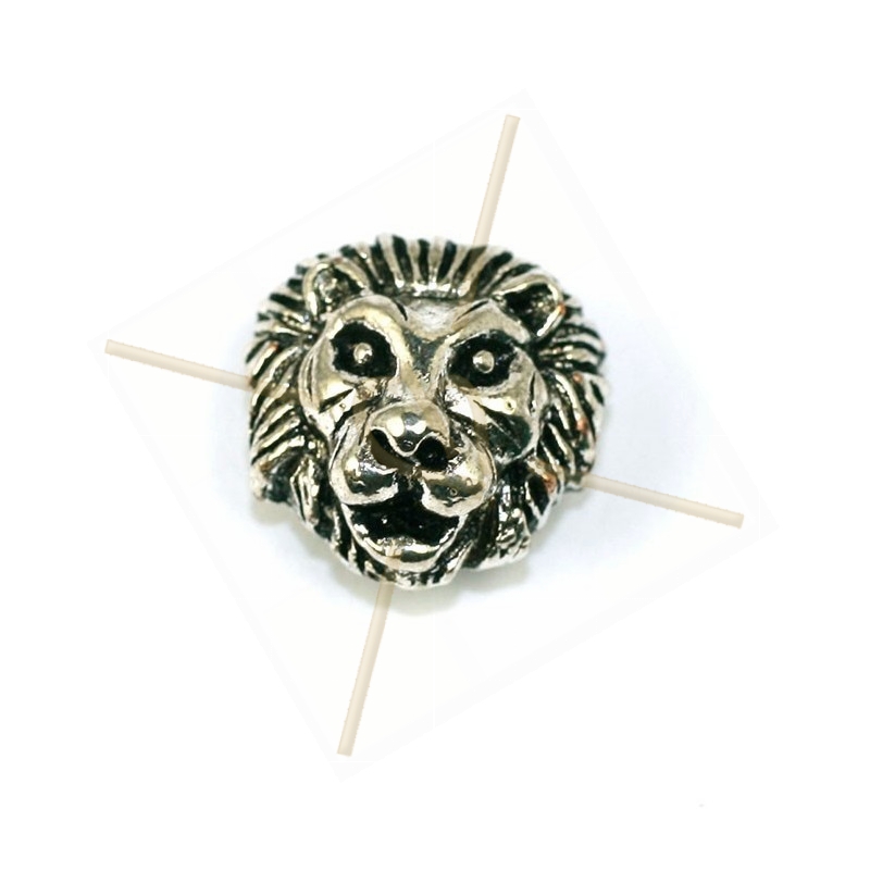 tussenstuk metaal "lion" 12mm rhodium