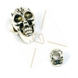 intercallaire metal "skull" 10mm rhodium