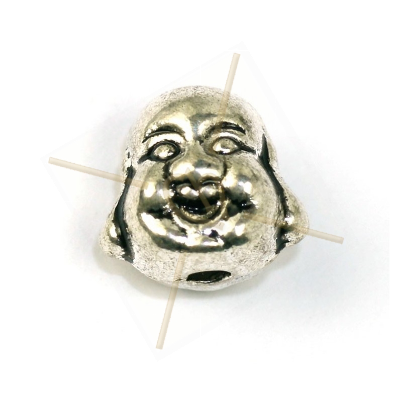 tussenstuk metaal "buddha" 10mm rhodium