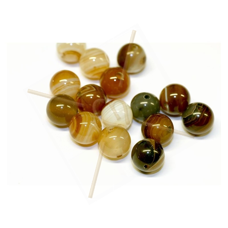 Agathe Brune rubannée natural stone 8mm