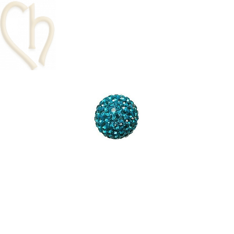 ronde strassbal 16mm Turquoise