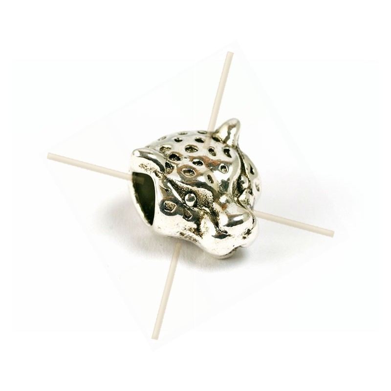 tussenstuk metaal "tiger" 12mm rhodium