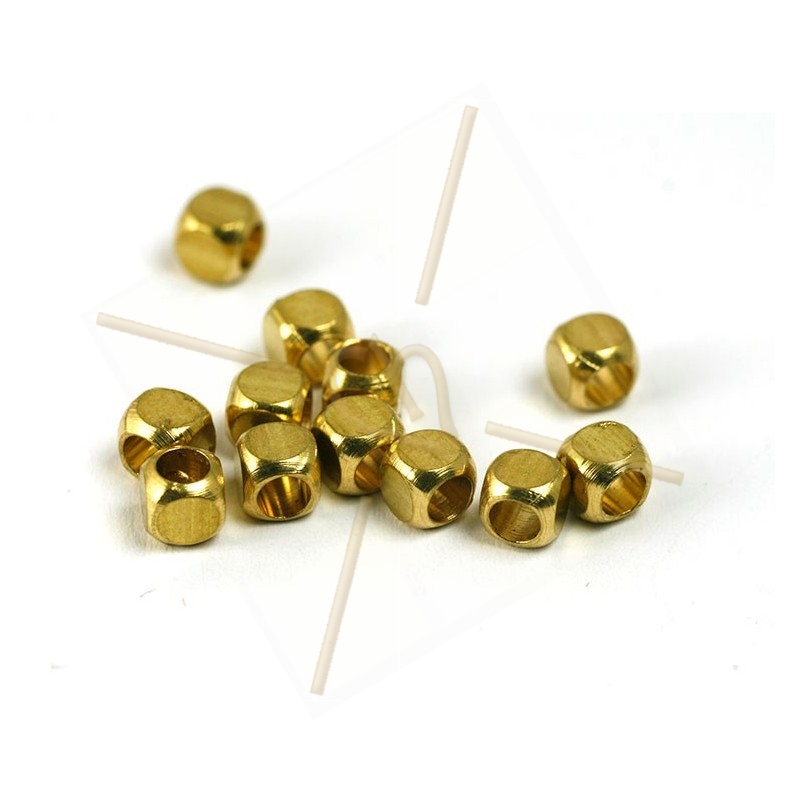 spacer cube 3mm gold plated