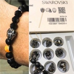 Skull 13mm Swarovski Metallic Light Gold MLG2