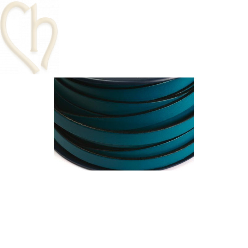 cuir plat 10mm Turquoise
