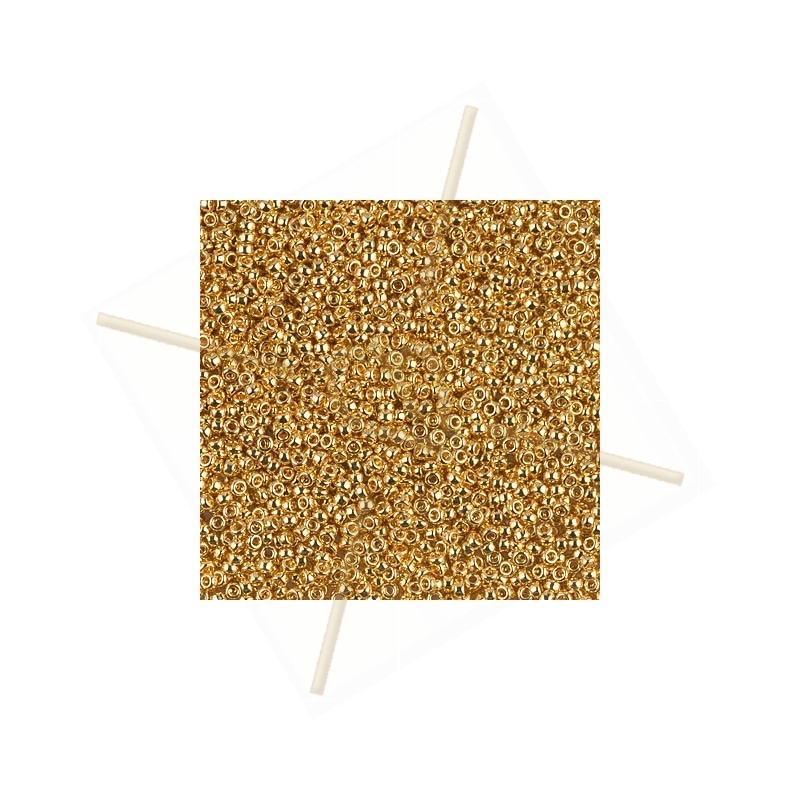 Miyuki Roc. 15/0  Plated Gold