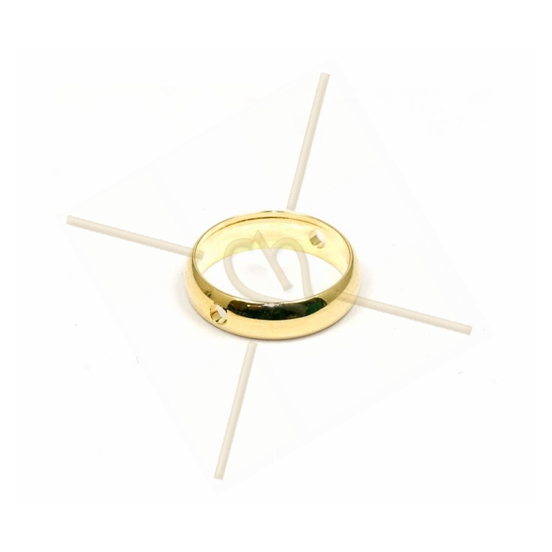 anneau metal 12mm à 2 trous plaqué or