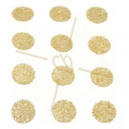 12 x Pastille 15mm rond Swarovski Crystal Fabric-it Golden Shadow