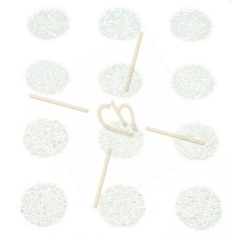 12 x Pastille 15mm rond Swarovski Crystal Fabric-it Moonlight