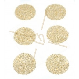 6 x Pastille 24mm rond Swarovski Crystal Fabric-it Golden Shadow