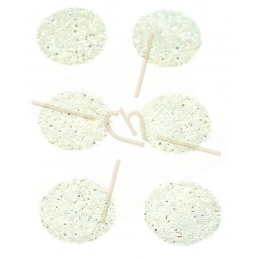 6 x Pastille 24mm rond Swarovski Crystal Fabric-it Moonlight