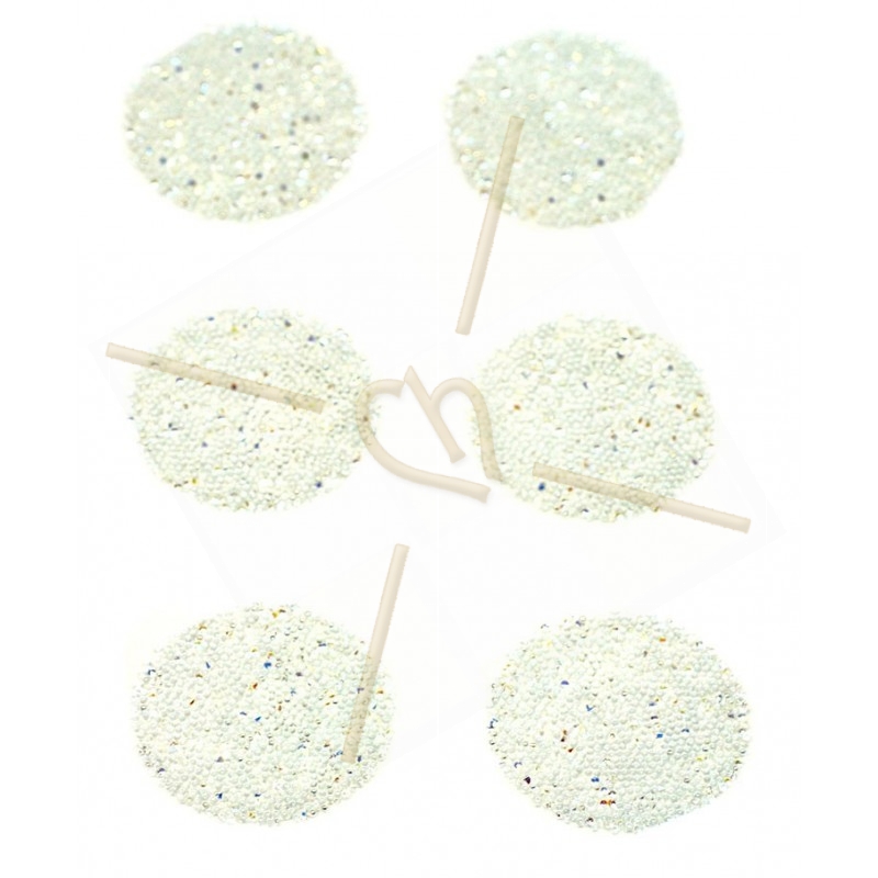 6 x Pastille 24mm rond Swarovski Crystal Fabric-it Moonlight