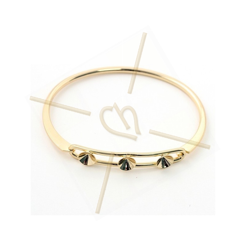 bracelet metal rigide pour 3 strass SS29 Gold
