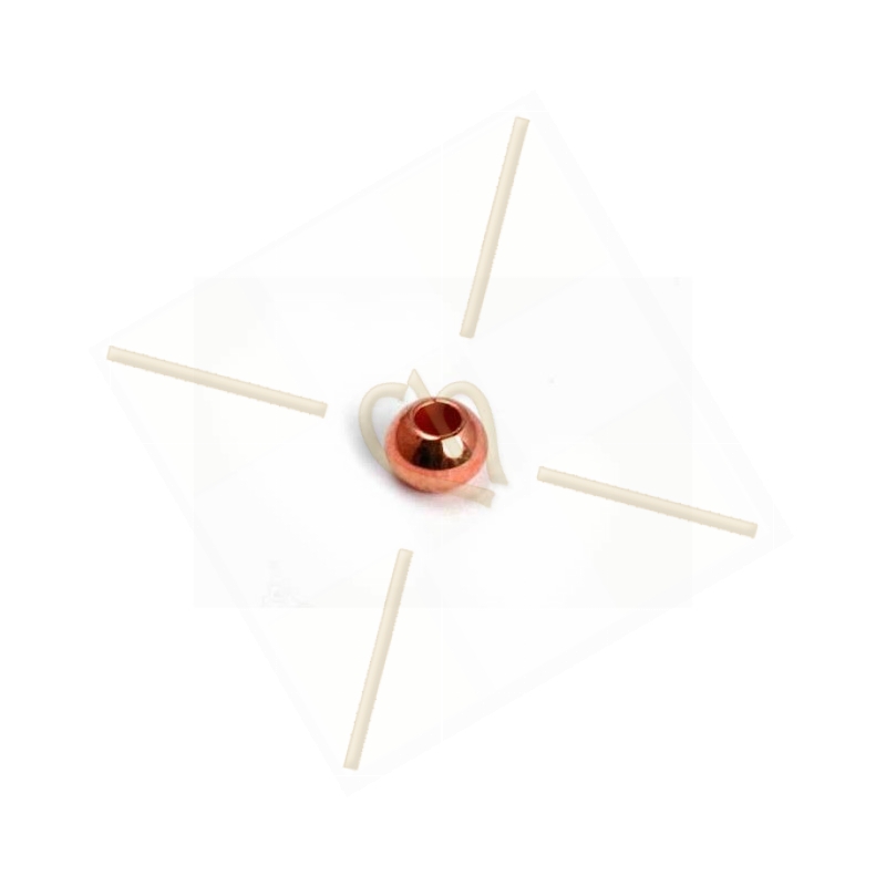 metalen bol 3*2mm gaatje 1.3mm rose goud