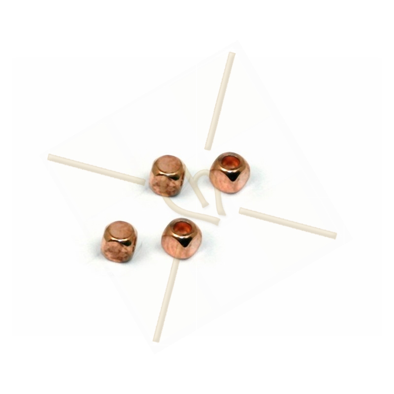 spacer cube 2.5mm rose gold