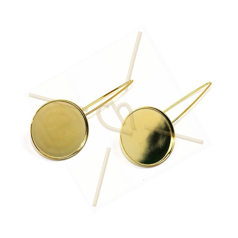 earrings harpon for 24mm round with border