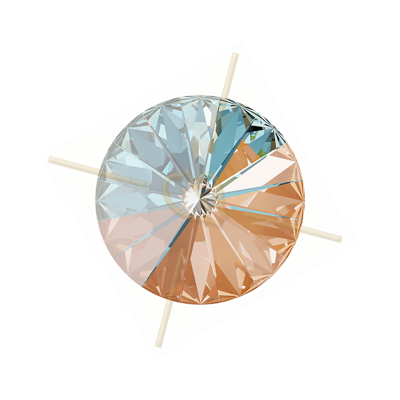 1122 - 14mm Rivoli Swarovski Peach Delite L140D